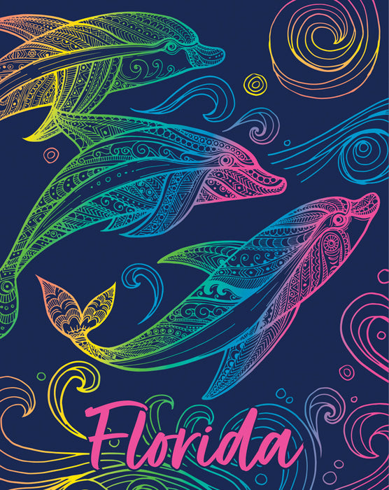 Bright Dolphins Florida Towel for 2